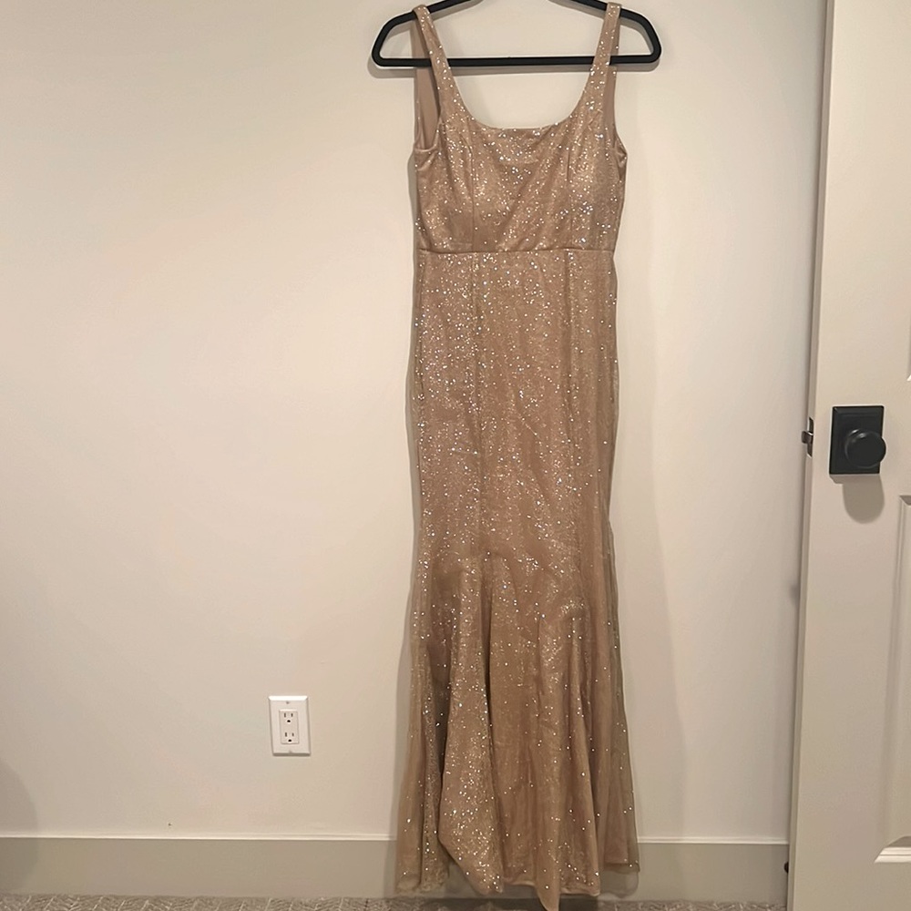 Sparkly gold bridesmaid dress!